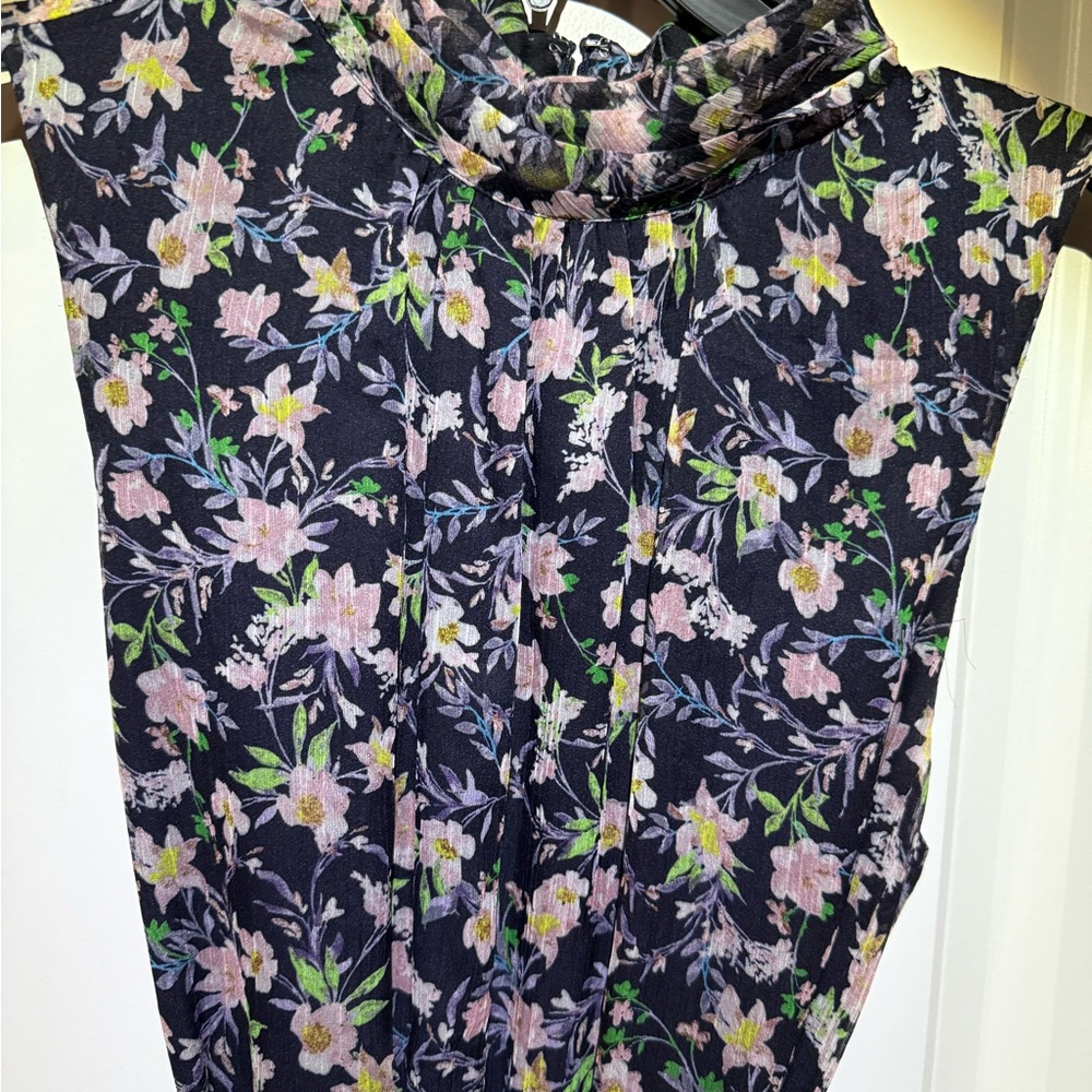 NWT CeCe Floral High Low Dress - Black and Purple